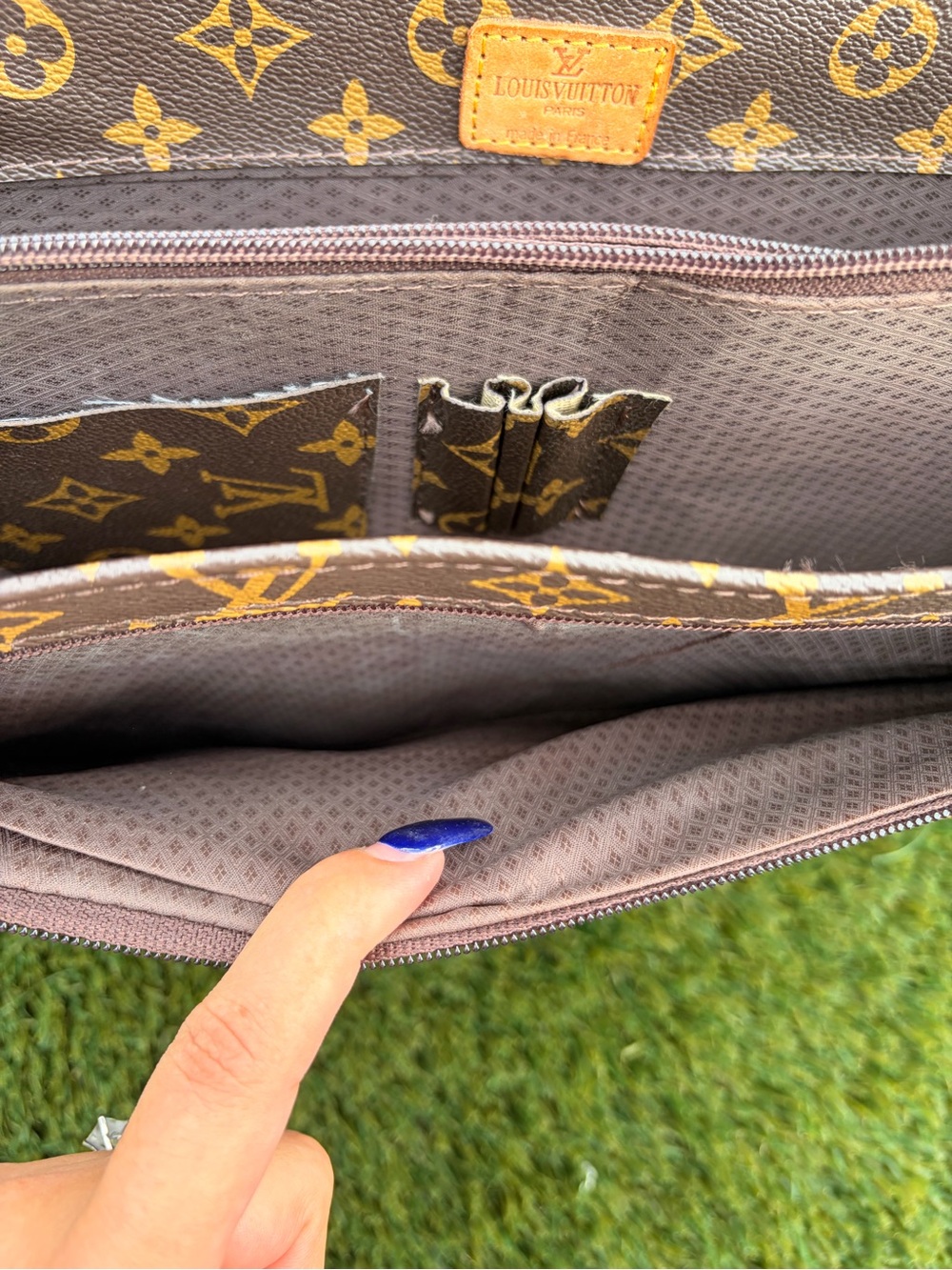 LV Brown Monogram Briefcase with Tan Leather Trim - Picture 6 of 16